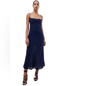 Finders Secrets strappy midi dress in flock polka dot